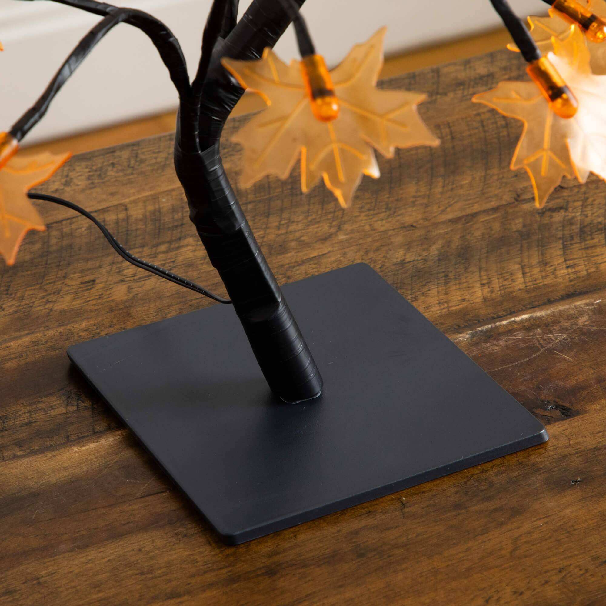 18in. Pre-Lit Autumn Artificial Maple Fall Tree with 48 Warm White LED Maple Shaped Lights